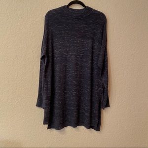 Joe Fresh | Mixed Blue Mock Neck Long Sweater